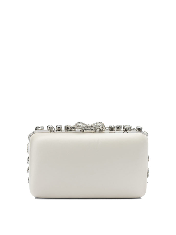 Self-Portrait Clutch With Crystals Clutches - White | e704af640ea37e064eac0bb3da715b6167985553