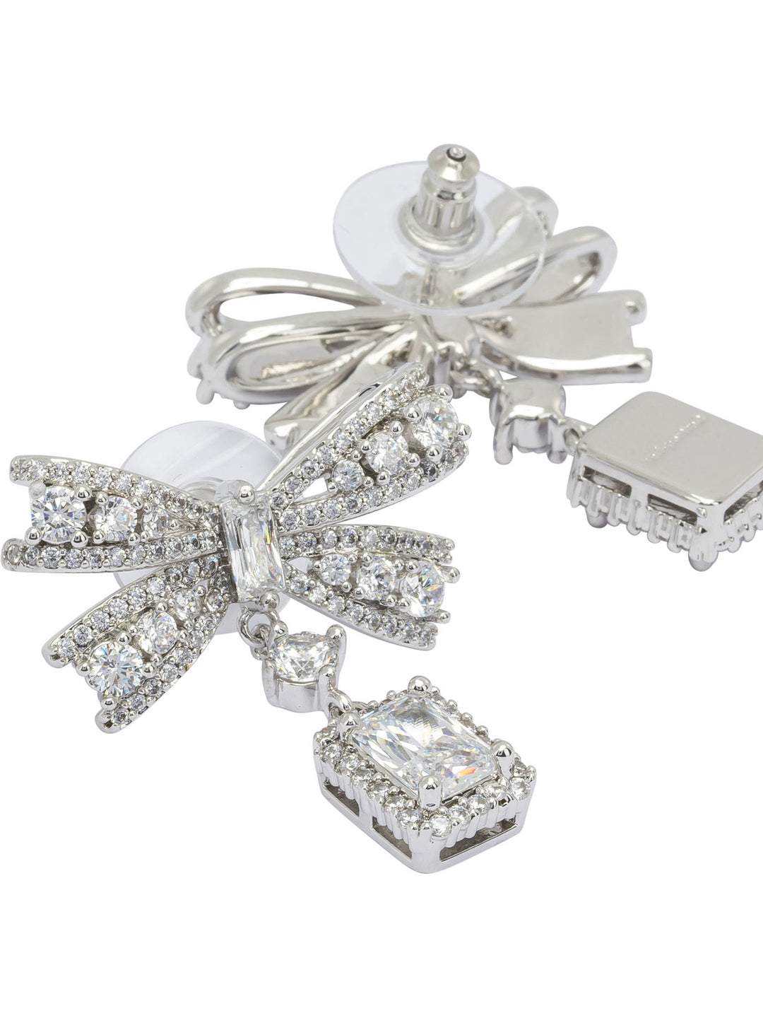 Self-Portrait Dangling Earrings With Crystals Jewels - Silver | cfd59480d126245f4b0e9870fbfe020394f73635