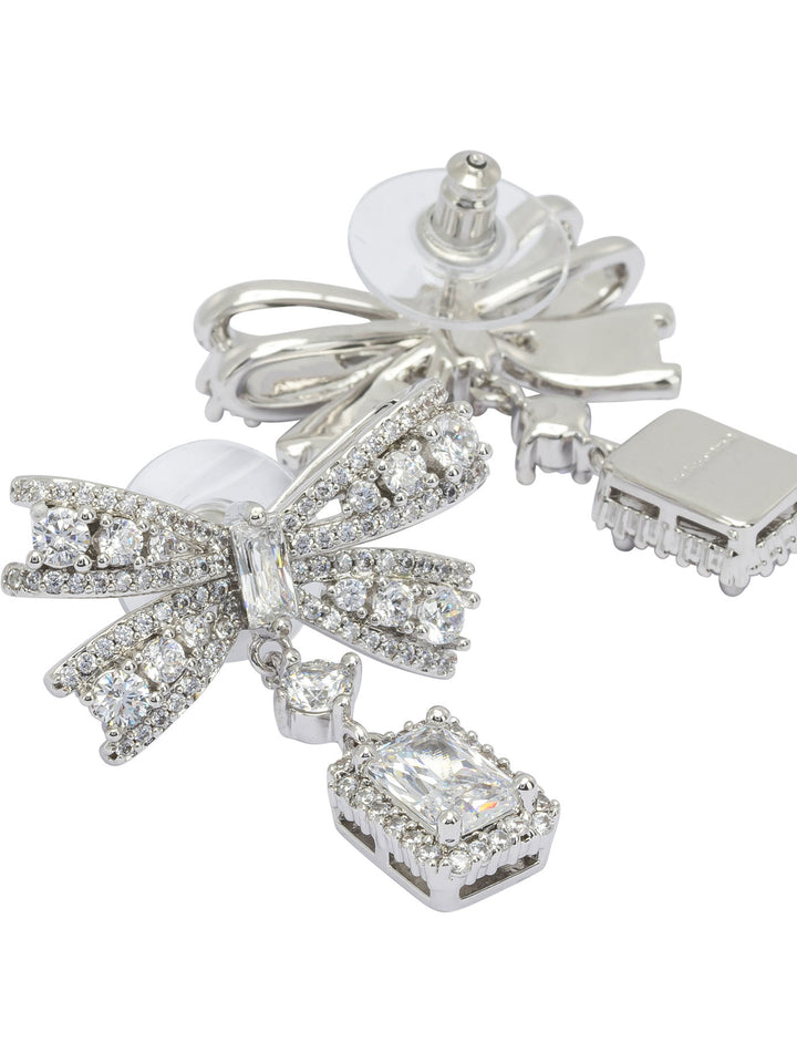 Self-Portrait Dangling Earrings With Crystals Jewels - Silver | cfd59480d126245f4b0e9870fbfe020394f73635