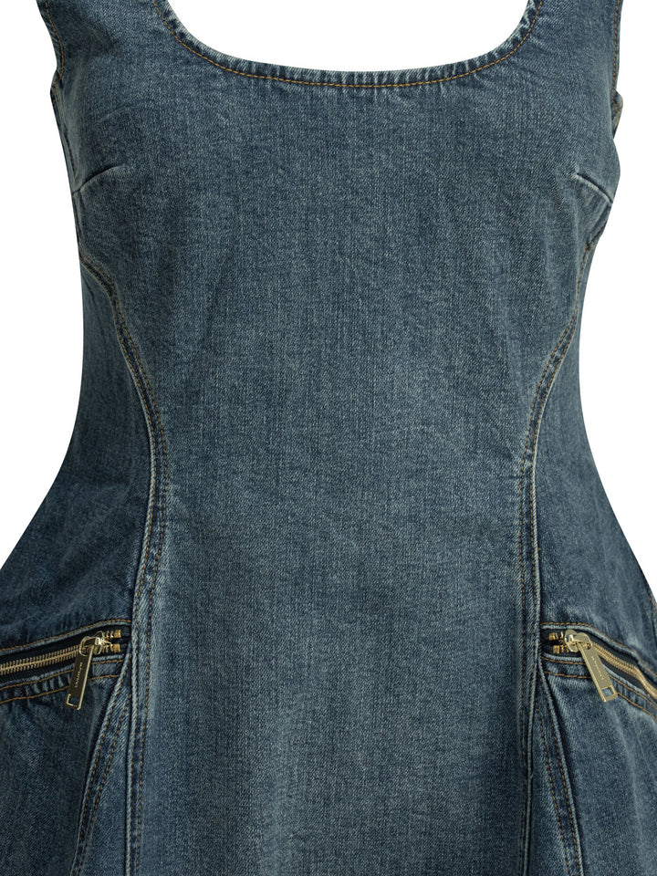 Self-Portrait Short Flared Dress Dresses - Blue | cab1a6628909ed7513fd7993575c62c69be909c1