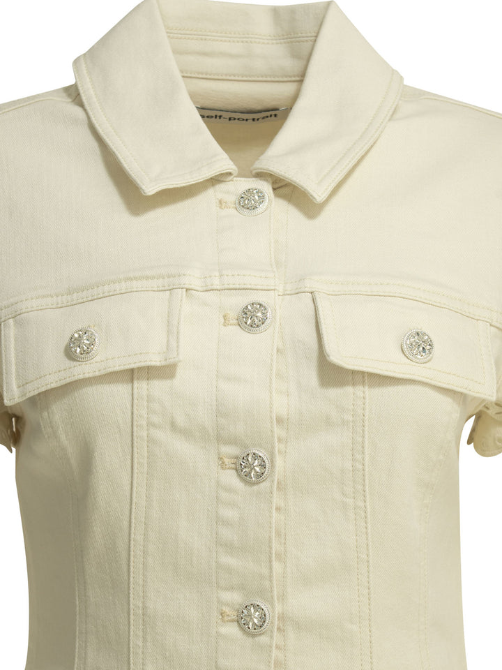 Self-Portrait Embroidered Short Dress Dresses - White | 53d1ec21dc82d5e9b45e4d8476b9171f2851bae4