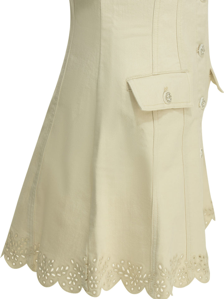 Self-Portrait Embroidered Short Dress Dresses - White | ff849f355b676b5ec5cbd0b1704e5d0bf7031a43