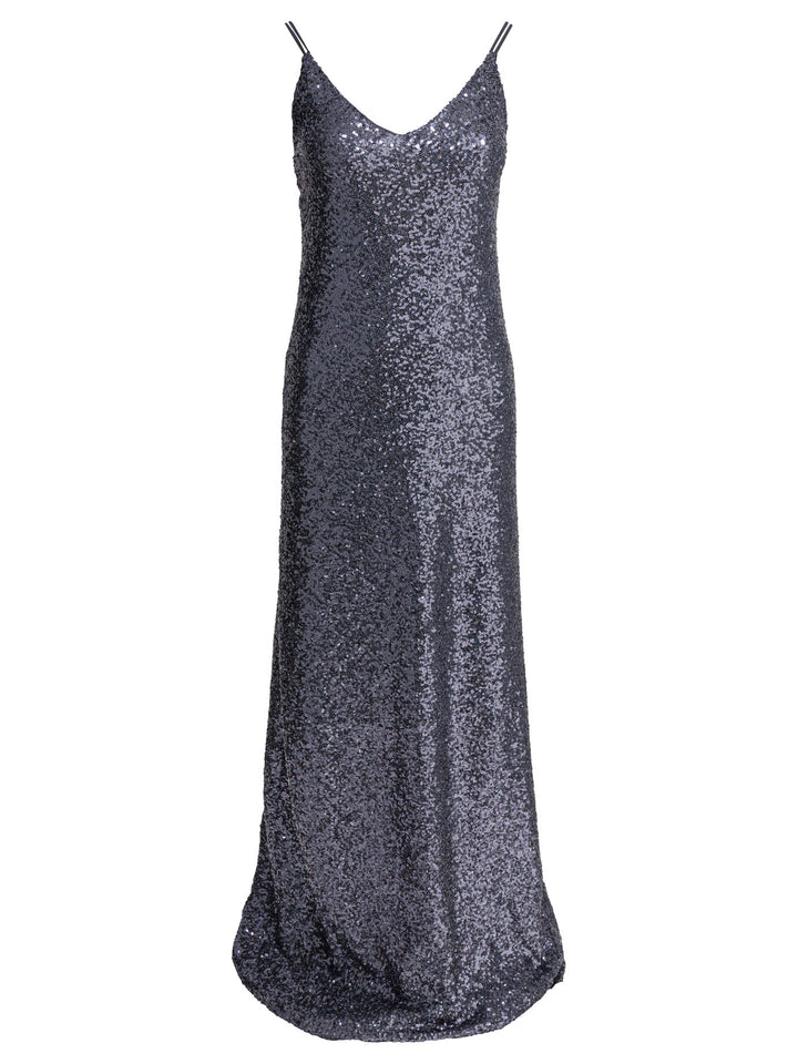 Semper Long Sequined Dress Dresses - Grey | 5d29350aefe844df660dbc1abeaa8eaeea7931d1