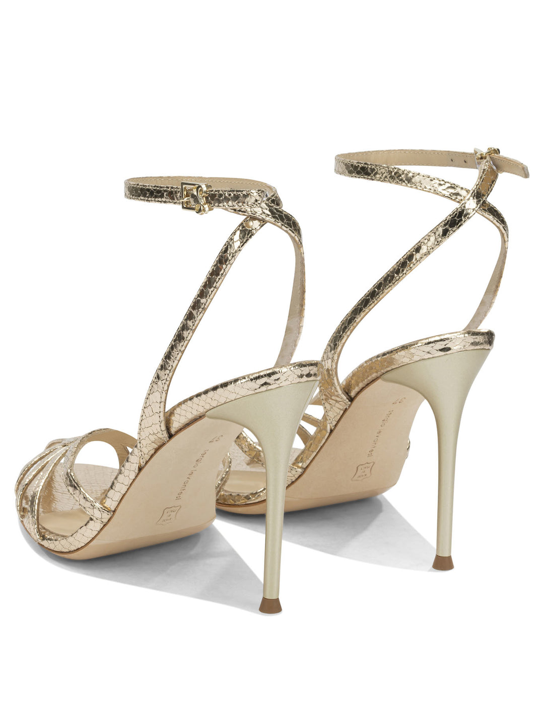 Sergio Levantesi 100mm Heeled Sandals - Gold | 5ee000caebcafdabb365121d7608391e7188f865