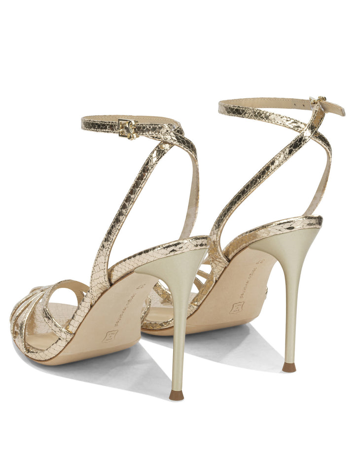 Sergio Levantesi 100mm Heeled Sandals - Gold | 5ee000caebcafdabb365121d7608391e7188f865