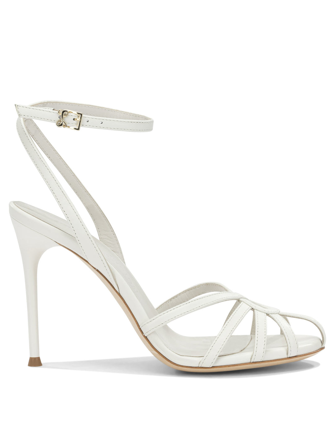 Sergio Levantesi 100mm Heeled Sandals - White | 8e368320957ddb809b74361261358c95c943bbd7