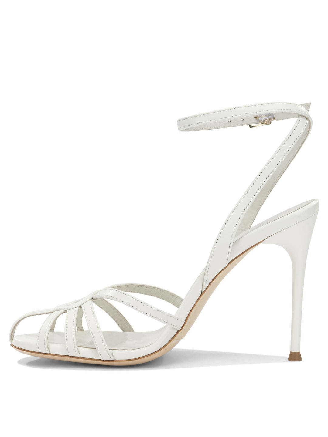 Sergio Levantesi 100mm Heeled Sandals - White | 0ad93aefc5bcc742bfef53ccd76a9e0b25e1321f