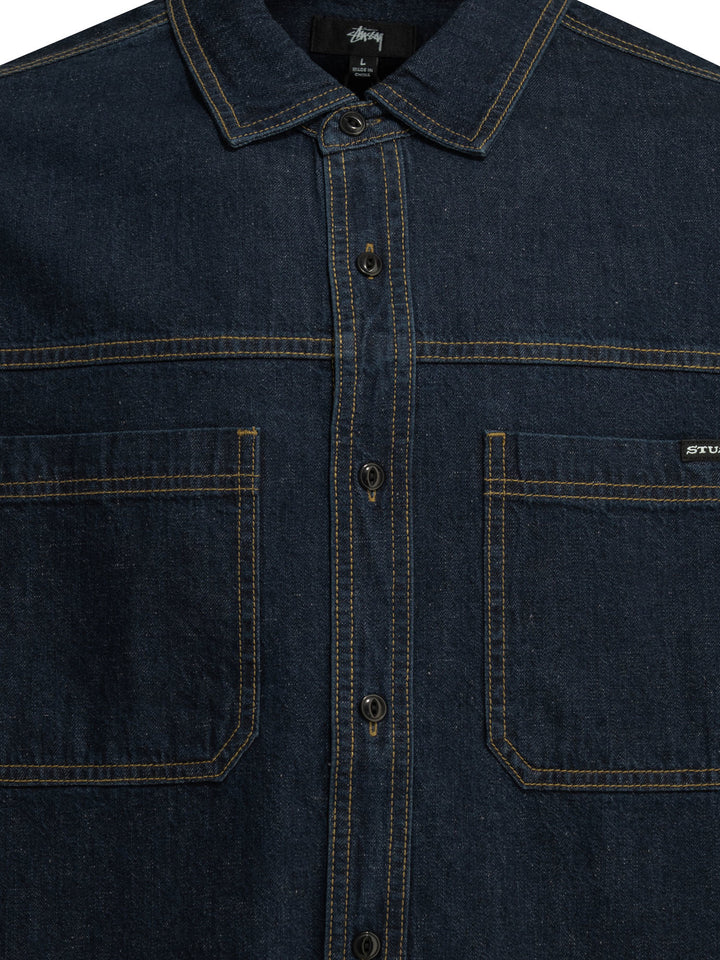 StüSsy  Shirts - Blue | a91a21356cd0fb26f0f9ac927d7b3d546d95d121