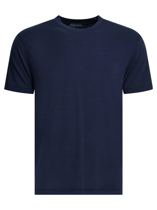 Lyocell And Cotton T-Shirt T-Shirts Blue