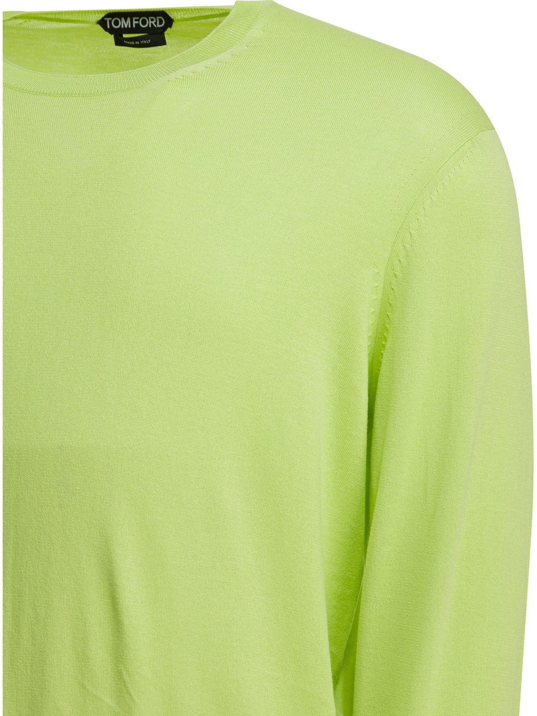 Tom Ford Cotton Crewneck Sweater Knitwear - Green | 593cb548fa8a77794b20697ae68c21bce5fe2ce1