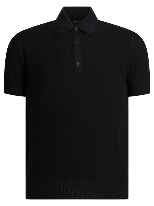 Silk And Cotton Pique Polo Shirt Polo Shirts Black