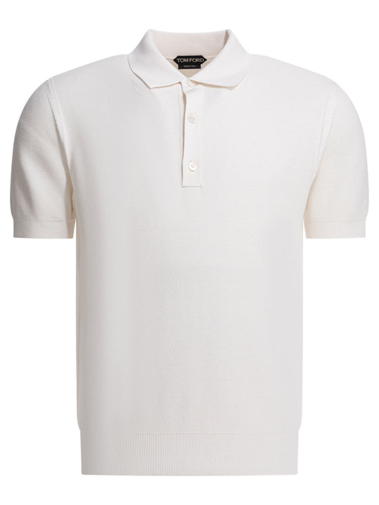 Silk And Cotton Pique Polo Shirt Polo Shirts White