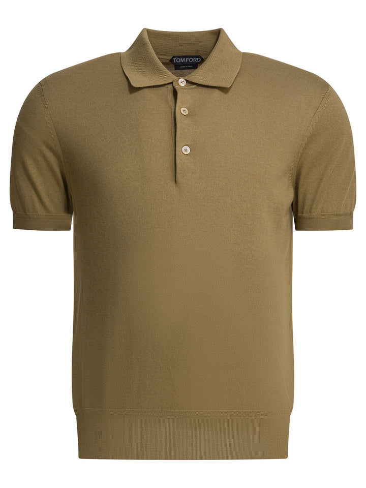 Tom Ford Cotton Knit Polo Shirt Polo shirts - Beige | 5ba8dde409019013bdc31ff8204862197d9d9c83