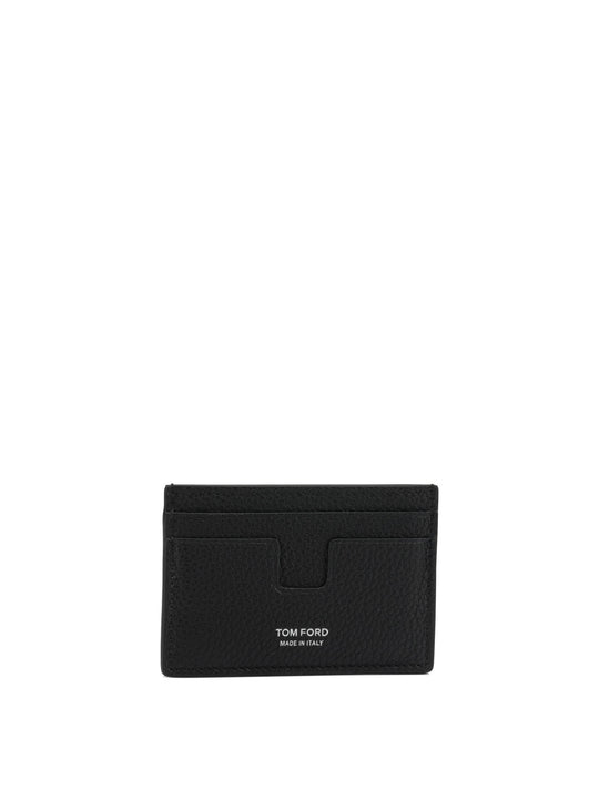 Grained Leather Card Case Wallets & Card Holders Black