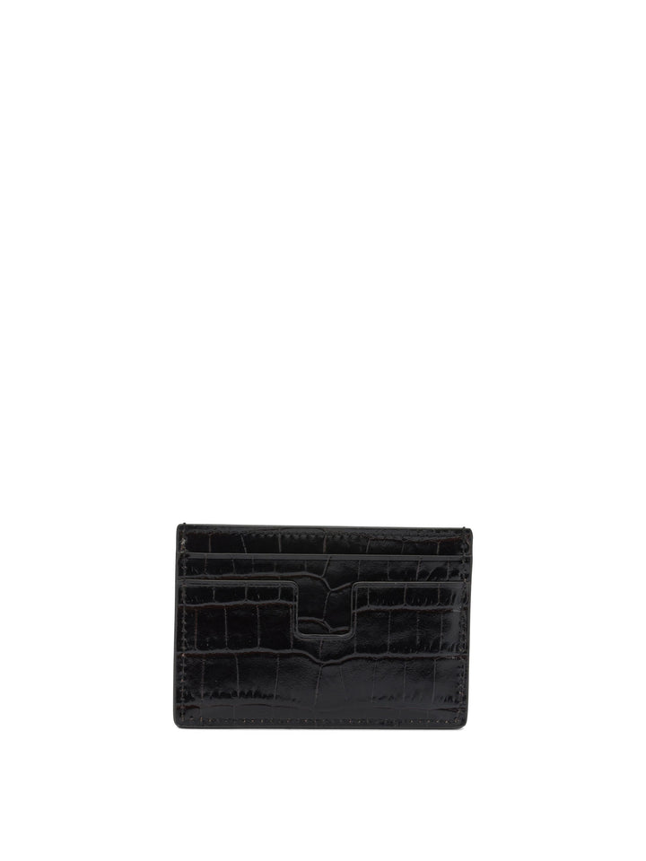 Tom Ford Crocodile Effect Card Holder Wallets & Card holders - Brown | 2251800e7b2b53c5f49f40cd9ac340d5798def6e