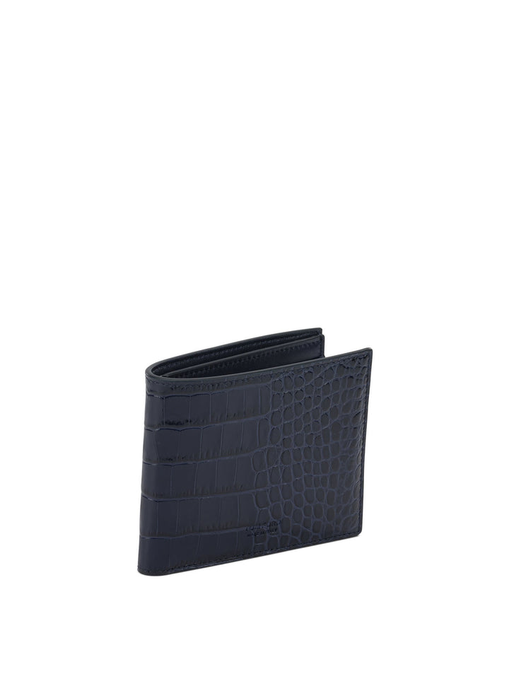 Tom Ford Crocodile Print Leather Wallet Wallets & Card holders - Blue | 204aa5e7df71bb4dc28da74f735147782850b439