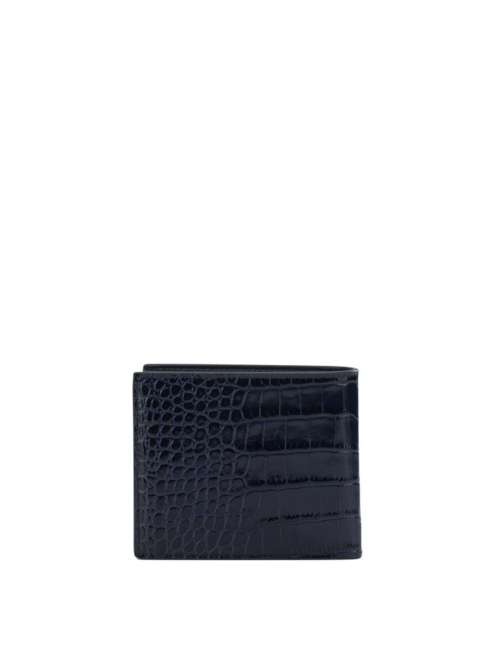 Tom Ford Crocodile Print Leather Wallet Wallets & Card holders - Blue | f1dd142a7a04fa2ad582d5139dee3a1160fb4284