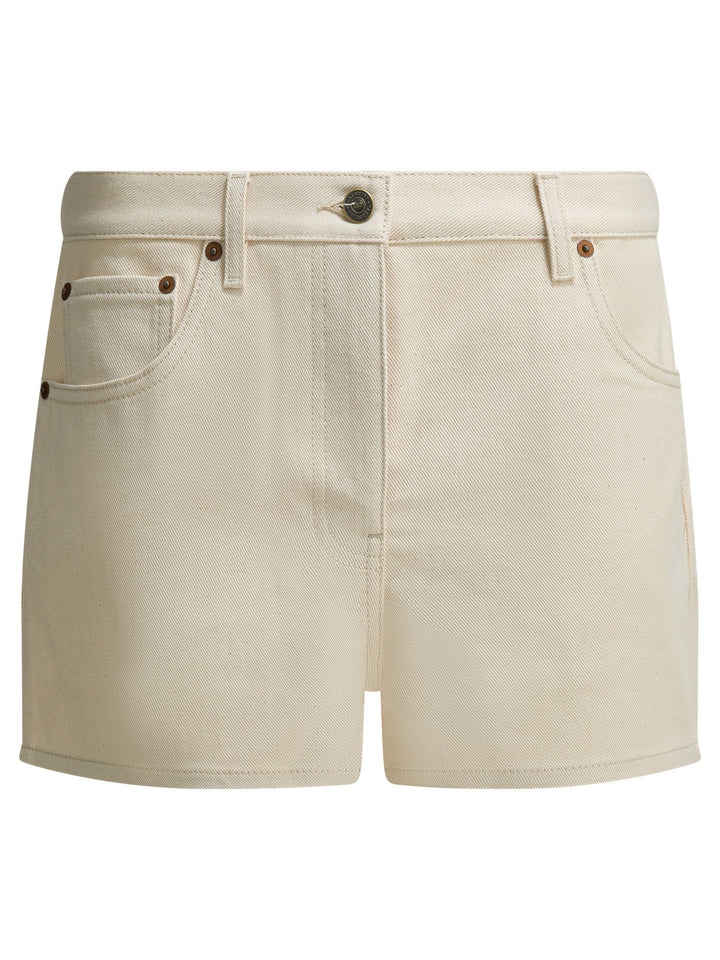 Valentino Five-Pocket Denim Shorts - White | f45994b591ac2c1e9b01c169a4447d6993019be1