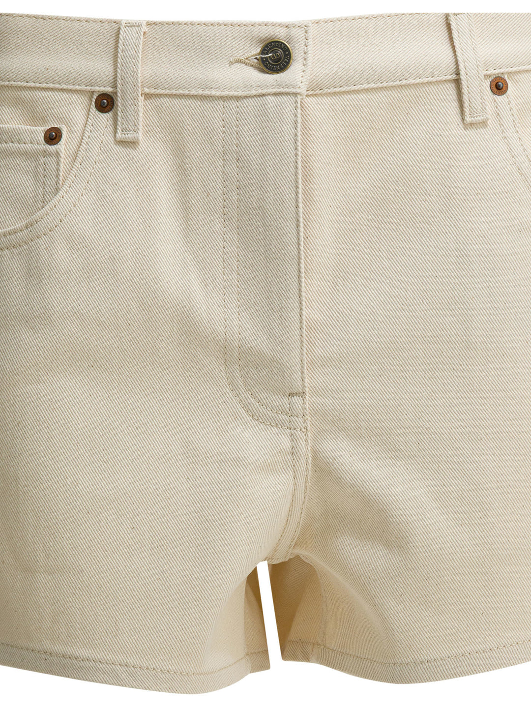 Valentino Five-Pocket Denim Shorts - White | e03e2003c6db9886e089e681a5191261de25b468