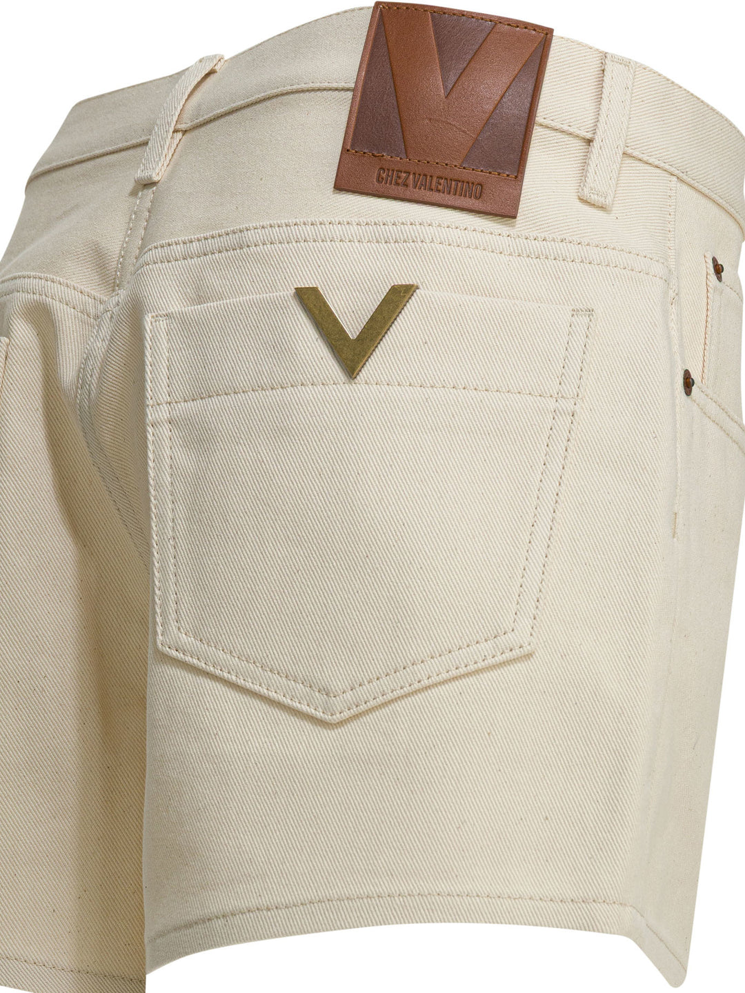 Valentino Five-Pocket Denim Shorts - White | 2205ec1ef9b3eca7516b569a740cbd99f96a6ec9