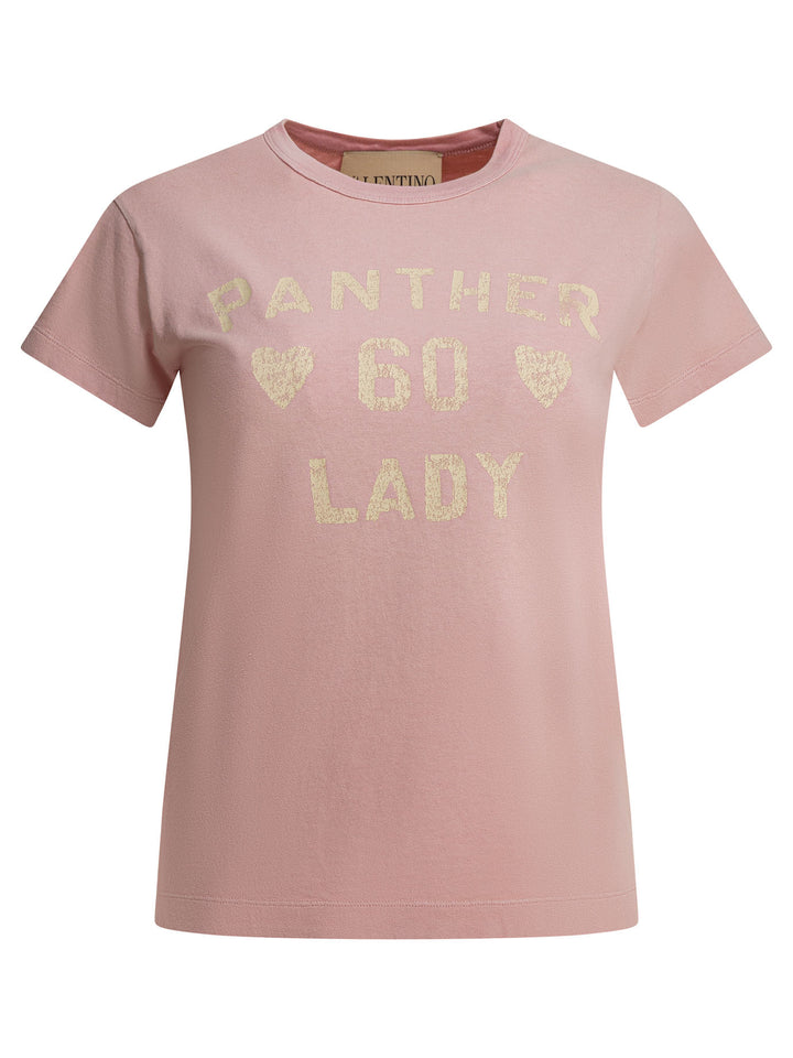Valentino Panther Lady T-shirts - Pink | 92173fef62f4da5c4e8d3734b1c0c49225b53e61