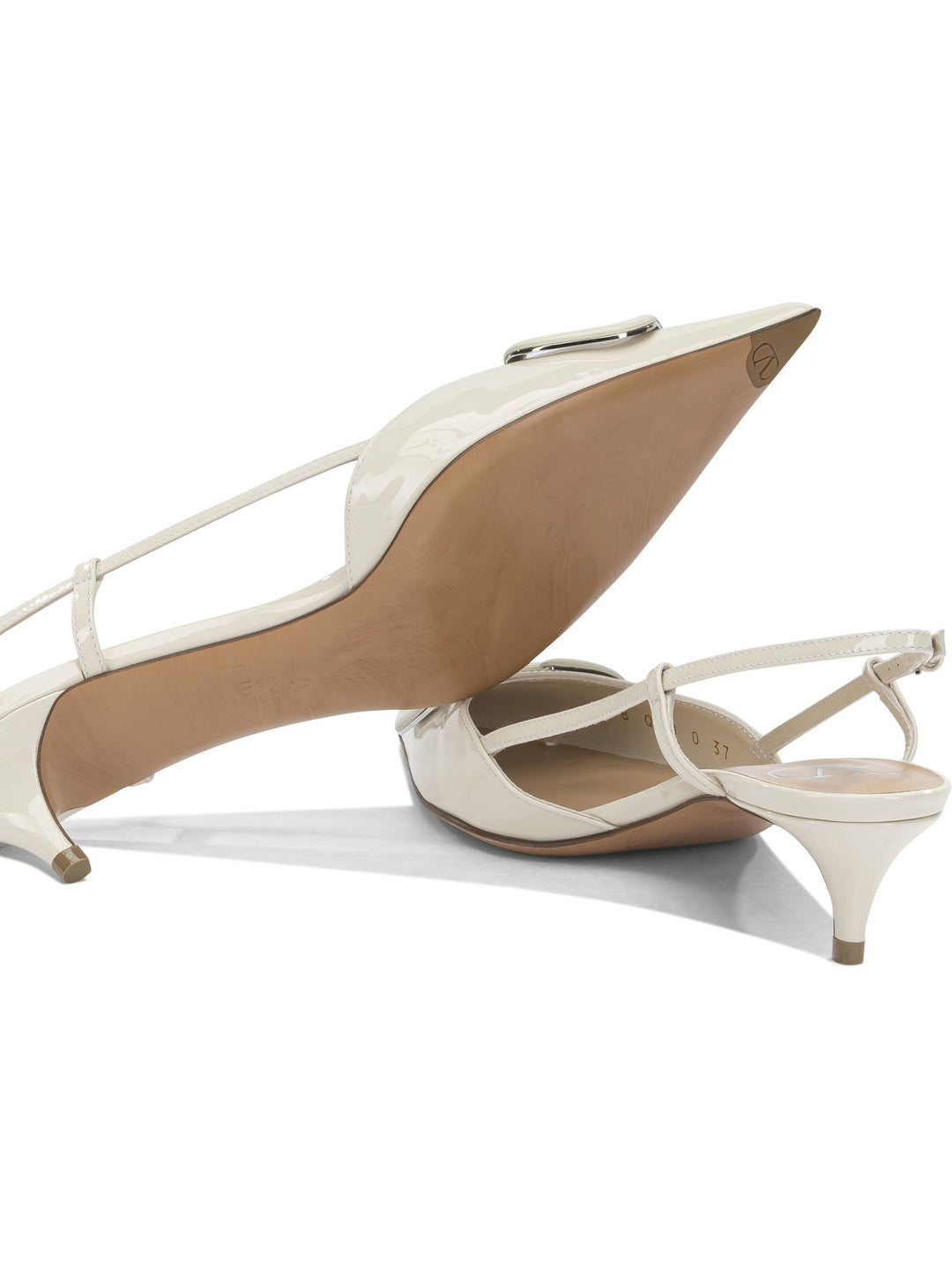 Valentino Garavani Slingback Vlogo 40mm Heeled shoes - White | fdc0dd9de370988d813fbb4b7ce3abb14eb2c63a
