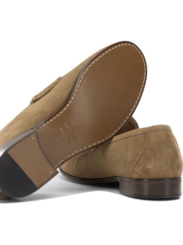 Valentino Garavani Suede Loafers Loafers & Slippers - Beige | adad99ac235afe92c29f539d172b95bf9a0eaeb7