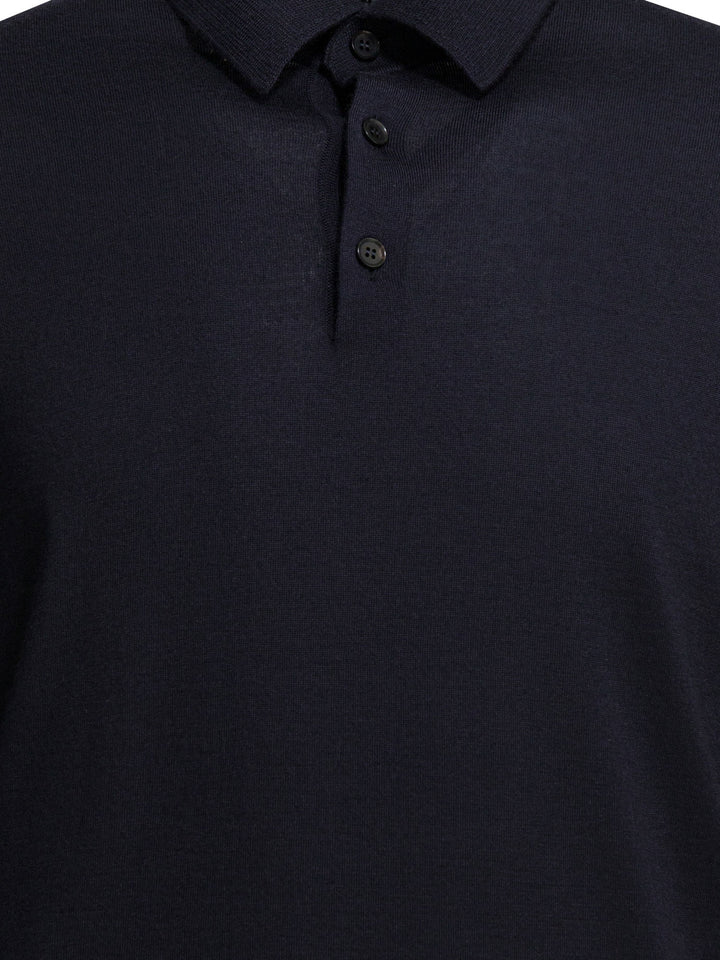 Zegna Cashmere Polo Sweater Knitwear - Blue | 222b193d93be52303cbef2964ac2dadbb053bba5