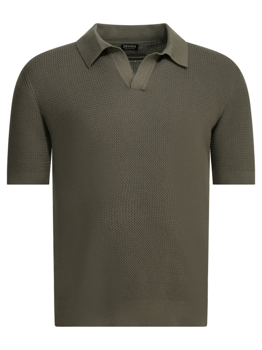 Cotton Buttonless Polo Shirt Polo Shirts Green