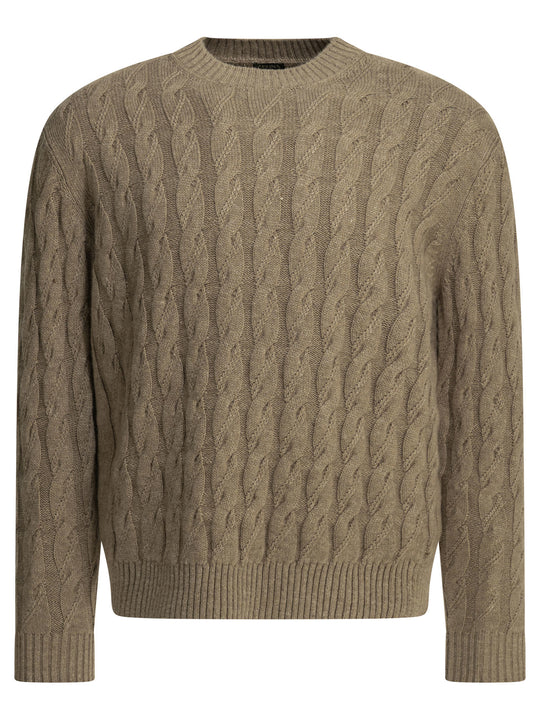 Crew-Neck Sweater Knitwear Beige