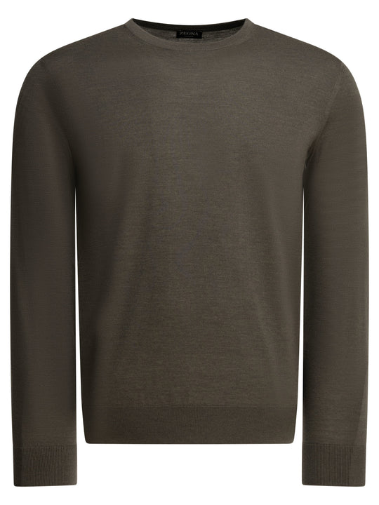 Cashmere And Silk Crewneck Sweater Knitwear Grey