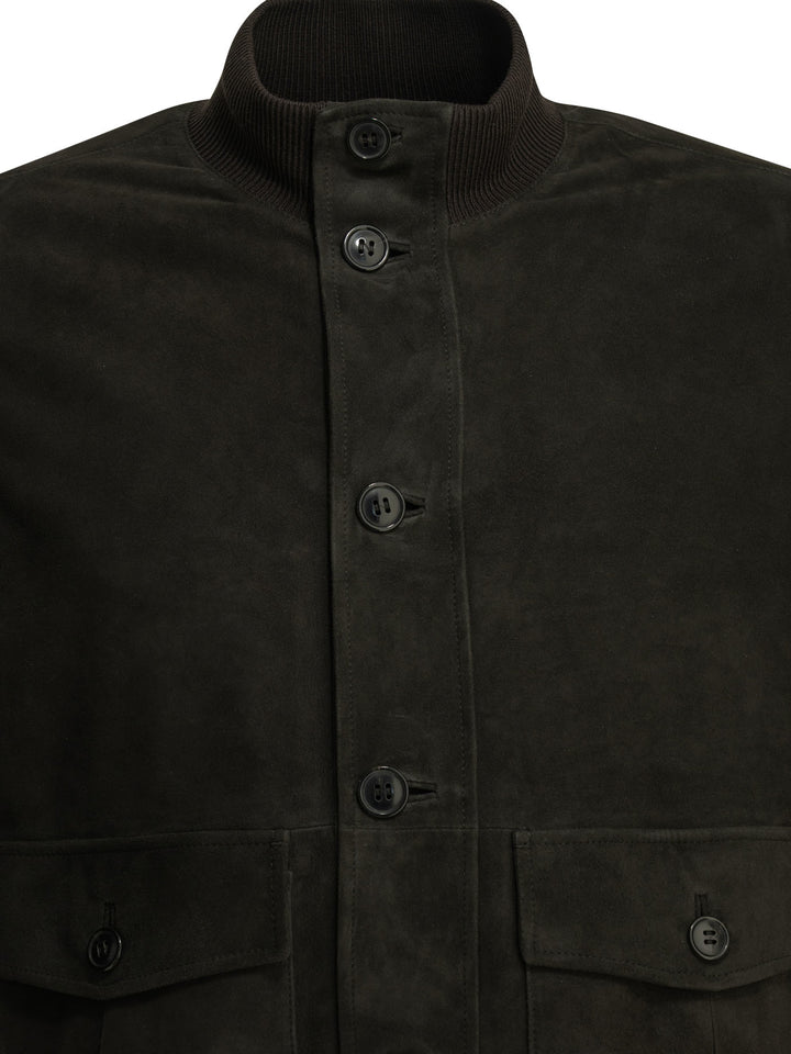 Zegna Suede Jacket Jackets and Coats - Brown | 086854188c4c66bfeab5938c48df6af10dbc9cee