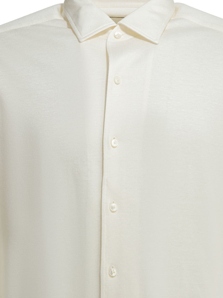 Zegna Casual Silk Shirt Shirts - White | 55d218727025a4930810e60c97bdc69346816034
