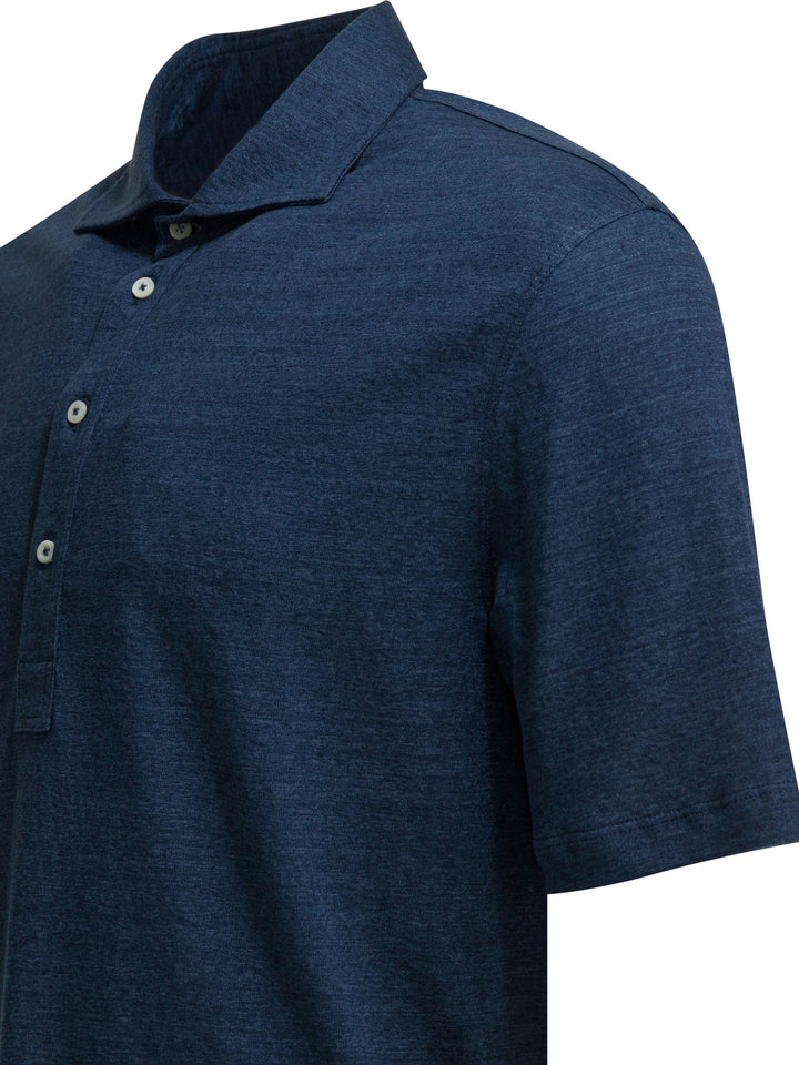 Brunello Cucinelli Linen And Cotton Button-Down Polo Shirt Polo shirts - Blue | 7078bb1bfa75c6ec920ef9b347e40adb7c8586f6