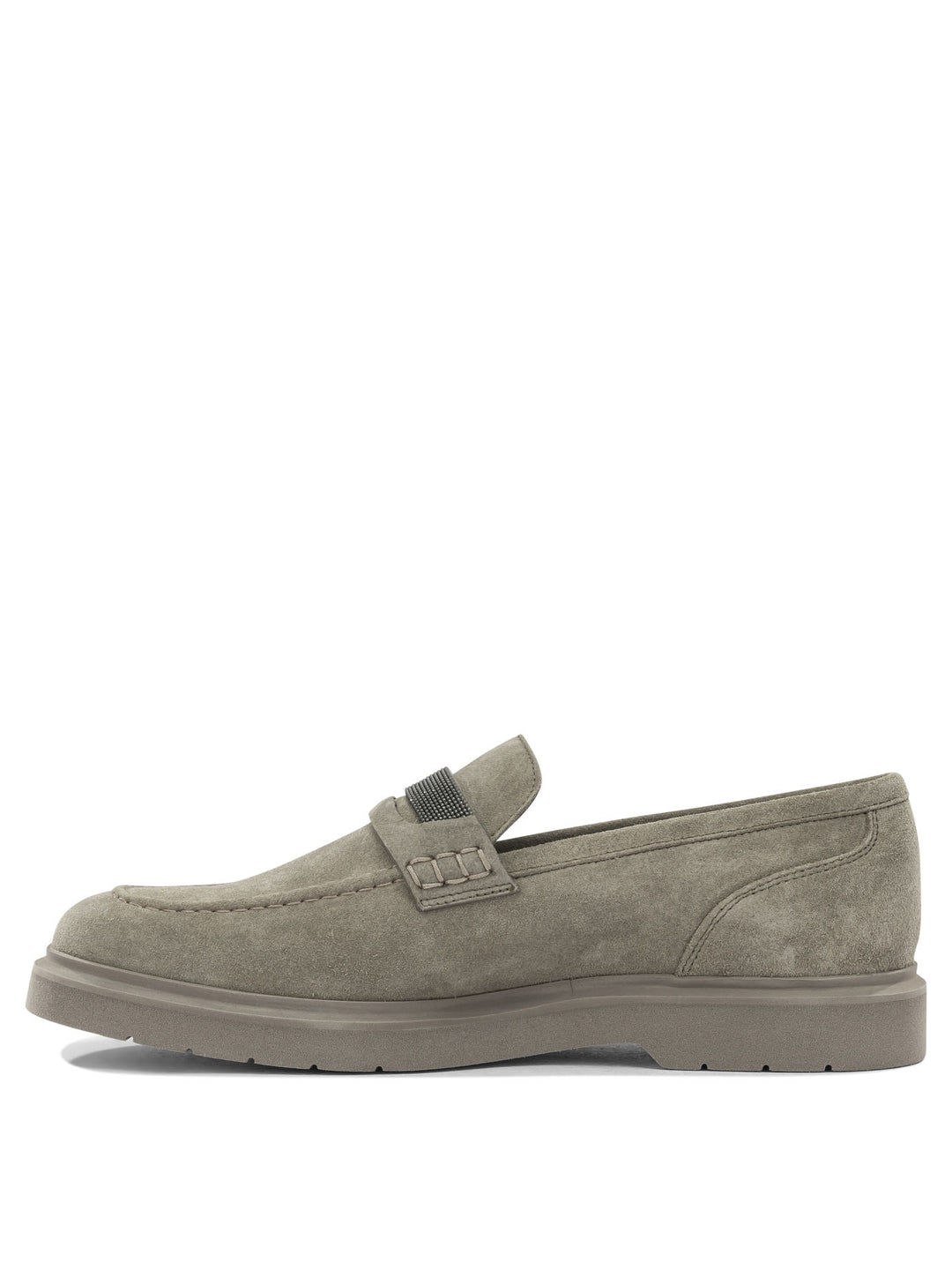 Brunello Cucinelli Suede Loafers With Charm Loafers & Slippers - Beige | 919c0cb7c18f1d3a908320874b9a6c1a85625657