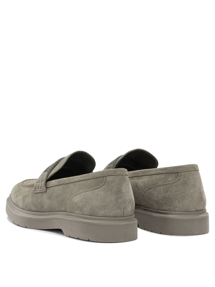 Brunello Cucinelli Suede Loafers With Charm Loafers & Slippers - Beige | e590819815fb724c60c55de85ce5ce5fe510b0f7