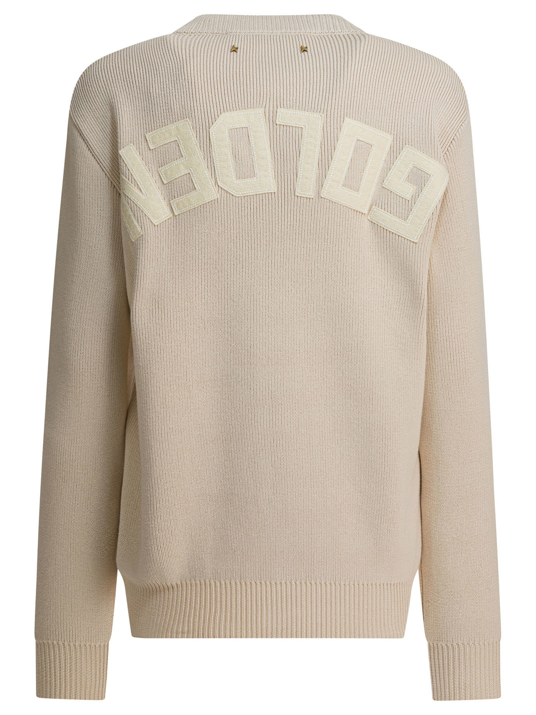 Golden Goose Crewneck Sweater With Reverse Logo Knitwear - Beige | 2e1008213a2c6c36c969f8d8b226c5b6e001a6d1