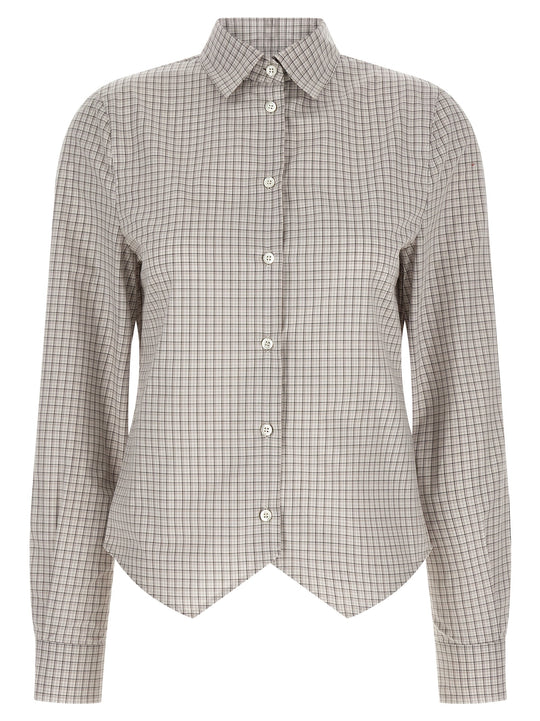 Pointed Hem Shirt Shirt And Blouse Beige