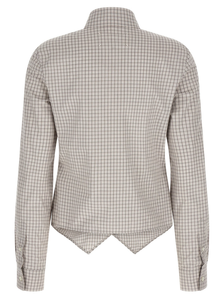 Maison Margiela Pointed Hem Shirt Shirt and Blouse - Beige | dcbd477bb1be23e6ad223d043854273602adae72