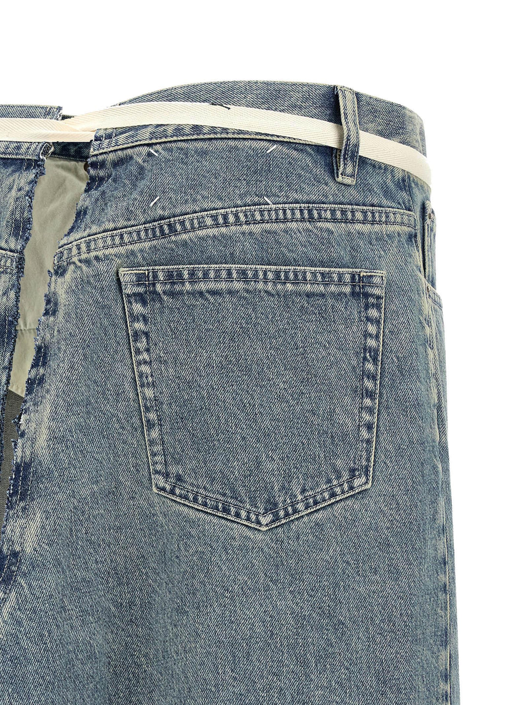 Maison Margiela Raw Hem Denim Skirt Skirts - Light Blue | b40393db8f17283053a48c1aa659544f8bc5bd16