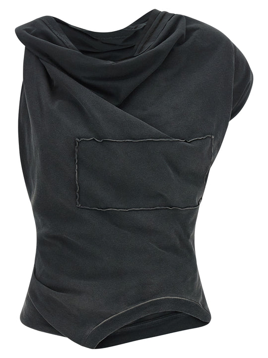 Upside Down Top Tops Gray