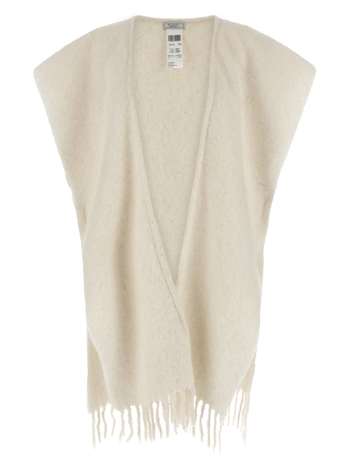 Peserico Bouclé Yarn Cape Capes - White | b90fd369719e19ec724335a4a0586cb090431110