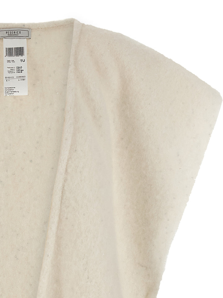 Peserico Bouclé Yarn Cape Capes - White | 1ac6b2682859d6a283bec7225132a866084112f7