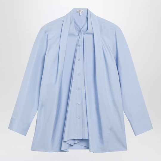 Cotton Poplin Shirt With Draping