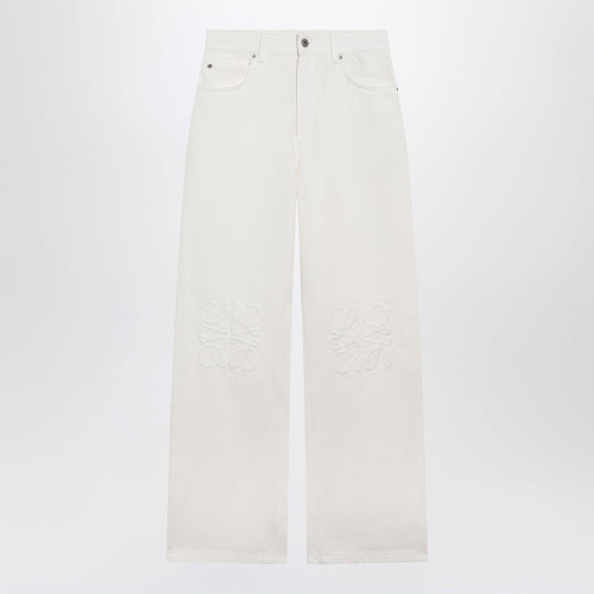 Anagram Baggy Jeans In Cotton Denim White