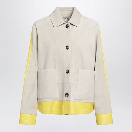 Light Grey Suede Jacket With Contrasting Inserts