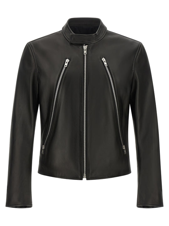 5-Zip Puffer Jackets Black