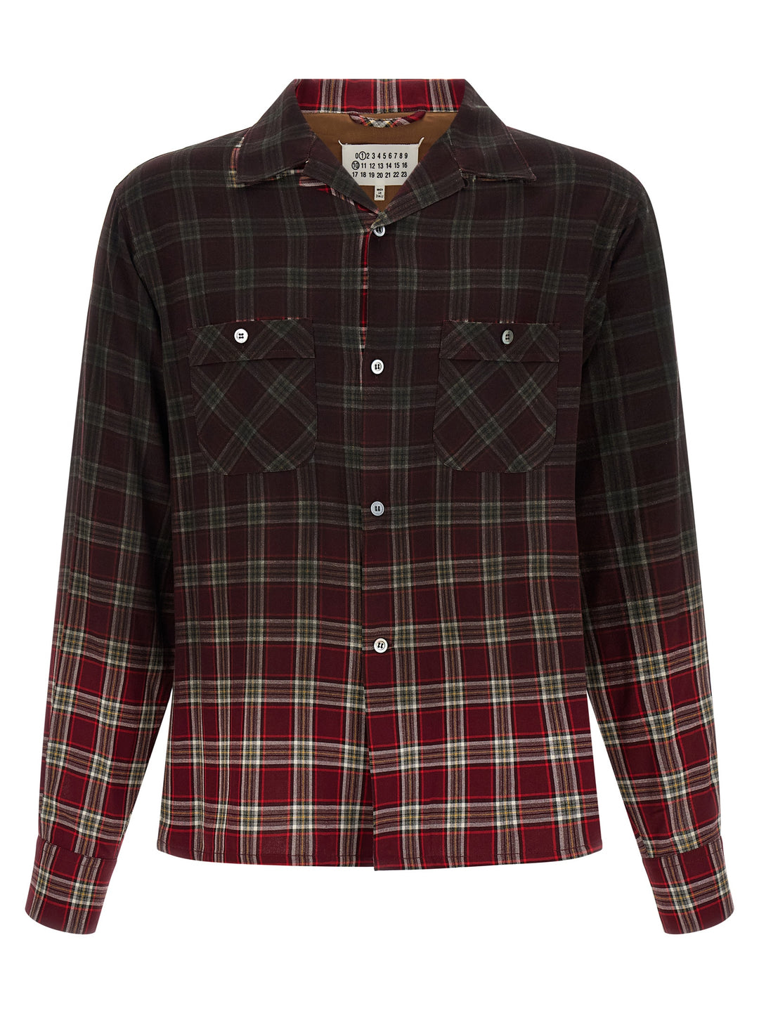 Maison Margiela Check Shirt With Gradient Effect Shirt and Blouse - Red | 0089c54318024e8f3774fd3cf02b95e56680046c