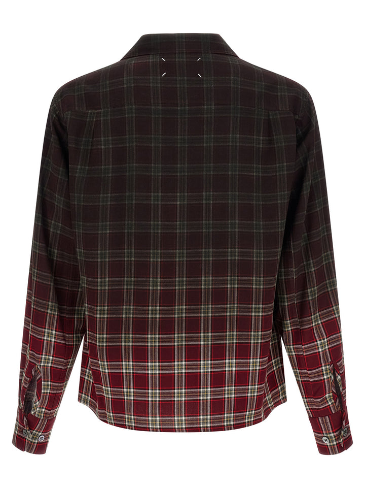 Maison Margiela Check Shirt With Gradient Effect Shirt and Blouse - Red | d09a1a7434875522d18058c64718e6eadf3d2af7