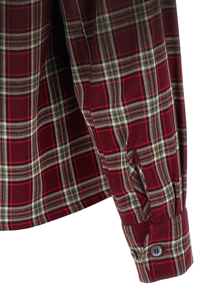 Maison Margiela Check Shirt With Gradient Effect Shirt and Blouse - Red | 1494f533c126d2fdc11cc750734503b65d5fbf8d